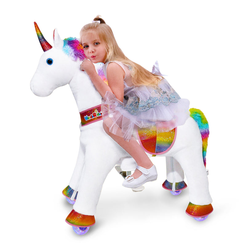 WondeRides Official Ride on Rainbow Unicorn Toys with
