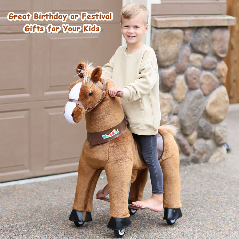 WondeRides Official Horse Kids Ride on Rocking Horse Toy Plush Riding Walking Unicorn Cycle