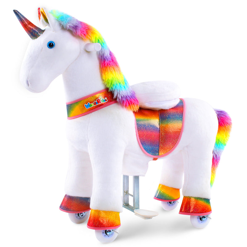 WondeRides Official Horse Kids Ride on Rocking Horse Toy Plush Riding Walking Unicorn Cycle