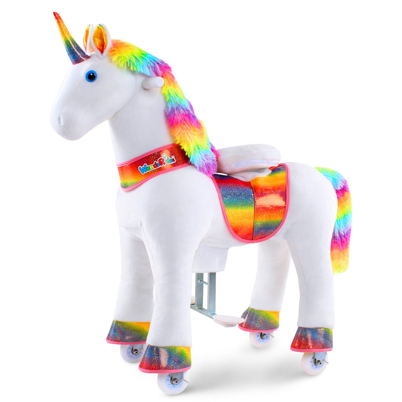 WondeRides Official Horse Kids Ride on Rocking Horse Toy Plush Riding Walking Unicorn Cycle