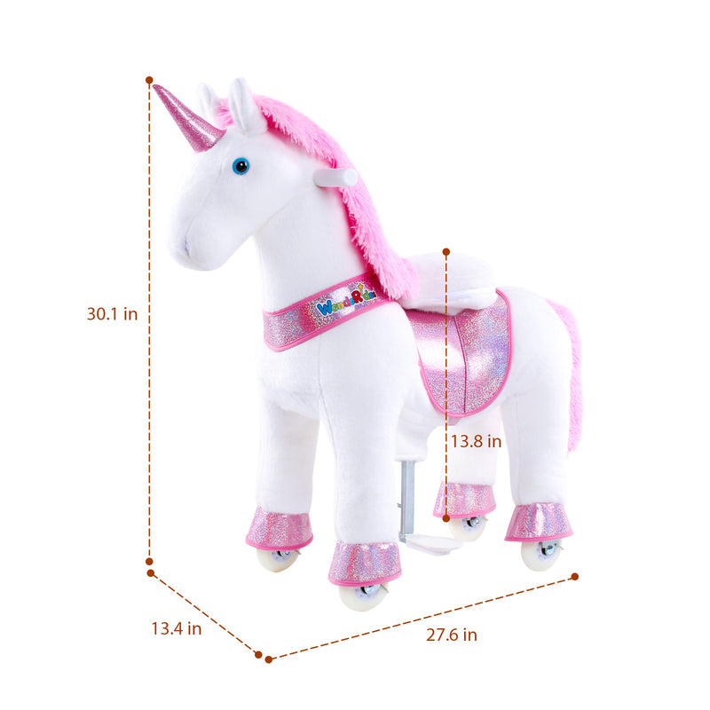 WondeRides Official Horse Kids Ride on Rocking Horse Toy Plush Riding Walking Unicorn Cycle