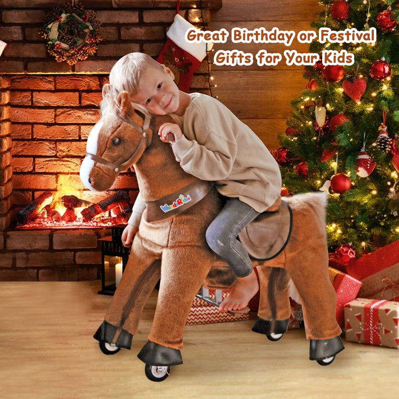 WondeRides Official Horse Kids Ride on Rocking Horse Toy Plush Riding Walking Unicorn Cycle