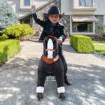 WondeRides Kids Ride on Walking Horse Ride on Black Horse Toys M347-1