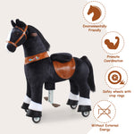 WondeRides Official Horse Kids Ride on Rocking Horse Toy Plush Riding Walking Unicorn Cycle