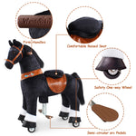 WondeRides Kids Ride on Walking Horse Ride on Black Horse Toys M347-1