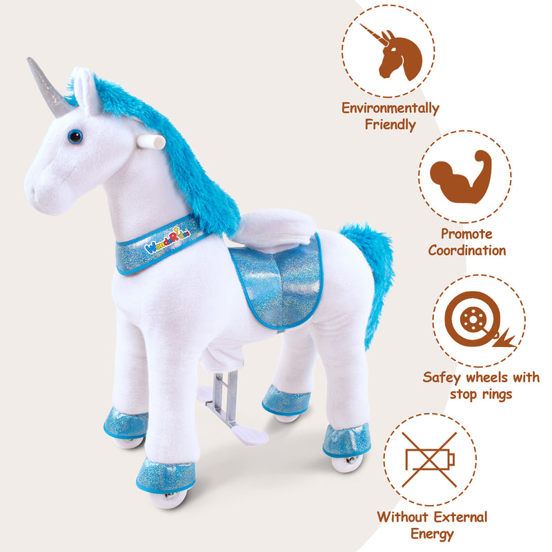 WondeRides Kids Ride on Horse Unicorn Riding Rocking Walking Riding Pony Cycle Toys for Children Boys Girls