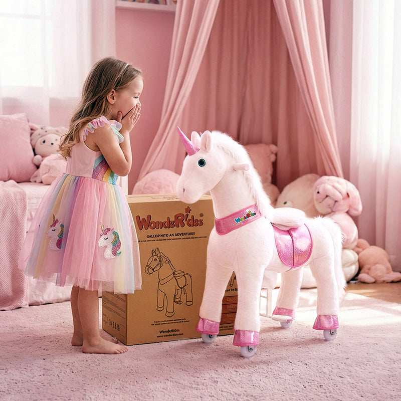 WondeRides Ride-On Horse & Unicorn – Plush Walking Pony for Kids 3