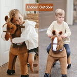 WondeRides Ride on Horse for Girls and Boys Plush Horse Gift Walking Horse Riding Toy with Wheels M445