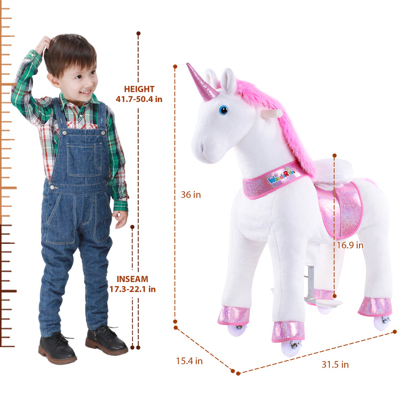 WondeRides Kids Ride on Horse Unicorn Riding Rocking Walking Riding Pony Cycle Toys for Children Boys Girls