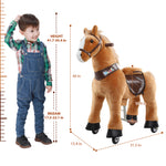 WondeRides Official Ride on Horse for Girls and Boys Plush Horse Gift Walking Horse Riding Toy with Wheels Size 4 for 4-9 Years M445 Minimal Use