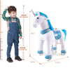 WondeRides Official Ride on Unicorn Blue Rocking Horse Riding Pony Size 4 for Age 4-9 Years Old M431-1 Minimal Use