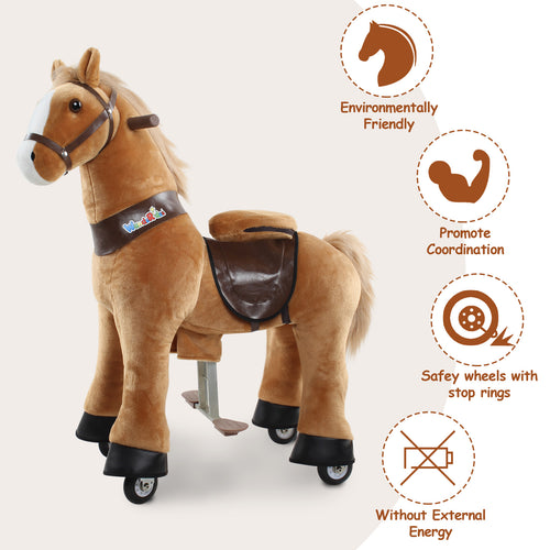 WondeRides Ride on Horse Toy for Boys and Girls Premium Plush Walking Horse Riding Pony