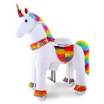 WondeRides Ride on Rainbow Unicorn Toys for Girls Ride on Horse Riding Pony Toy for Kids 4-9 Years Old M432