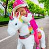 WondeRides Ride on Rainbow Unicorn Toys for Girls Ride on Horse Riding Pony Toy for Kids 4-9 Years Old M432
